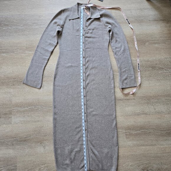 House of CB Yvette Button Front Long Sleeve Dress Wool Blend New With Tags Large - Picture 5 of 17